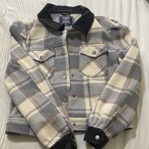 Plaid Jacket with Black Collar